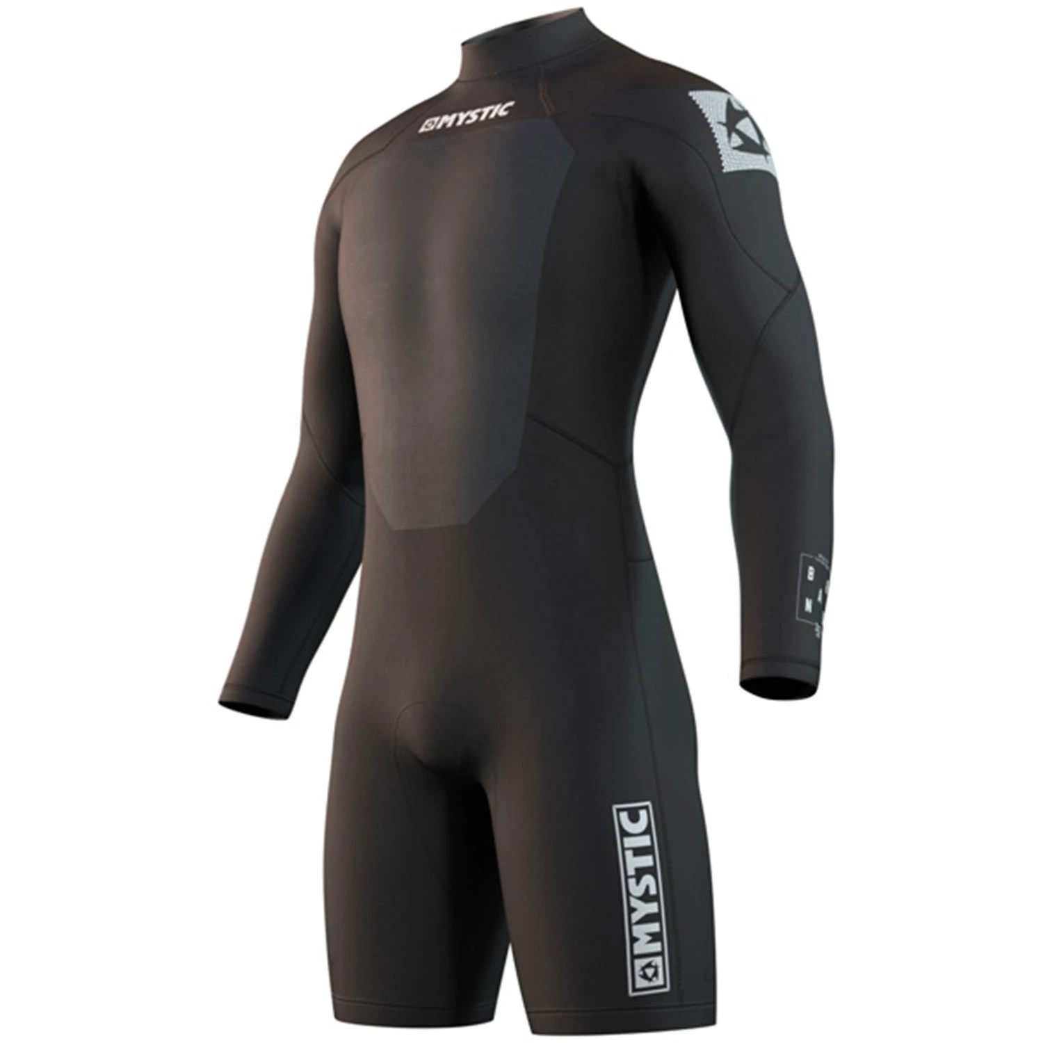 Mystic Brand 3/2mm Back-Zip Longarm Shorty Wetsuit - Black 1 Mystic Brand 3/2mm Back-Zip Longarm Shorty Wetsuit - Black
