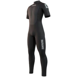 Mystic Brand 3/2mm Back-Zip Shortarm Flatlock Wetsuit - Black