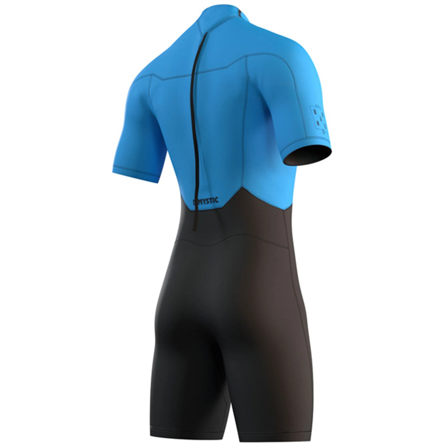Mystic Brand 3/2mm Back-Zip Shorty Wetsuit - Global Blue 2 Mystic Brand 3/2mm Back-Zip Shorty Wetsuit - Global Blue - Image 2