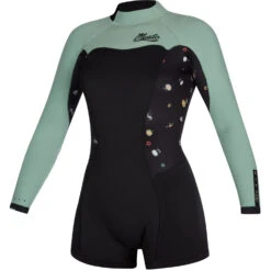 Mystic Womens Diva 2/2mm B-Zip Longarm Shorty Wetsuit - Black