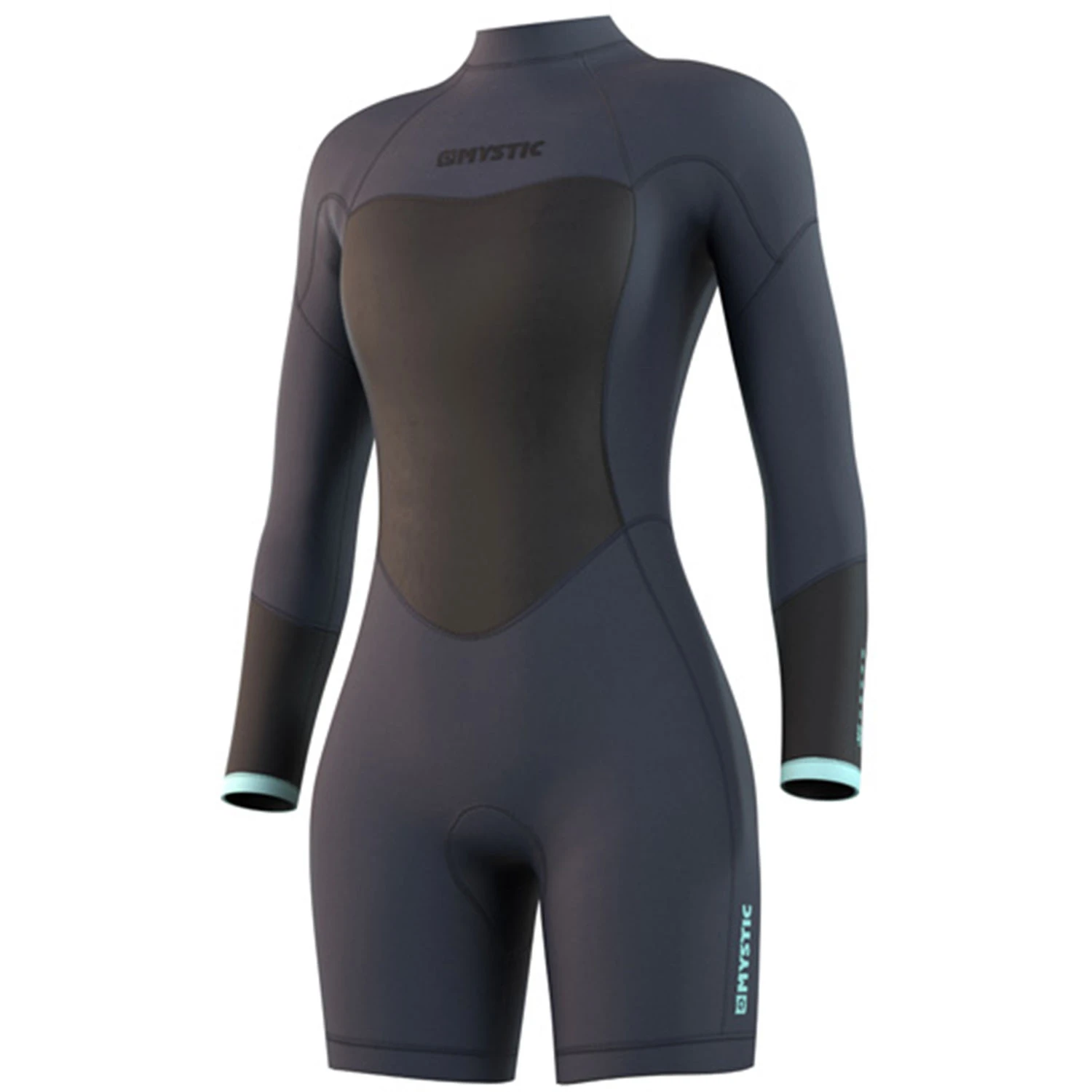 Mystic Womens Brand 3/2mm Longarm Shorty Wetsuit - Night Blue 1 Mystic Womens Brand 3/2mm Longarm Shorty Wetsuit - Night Blue