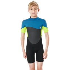 Rip Curl Junior Omega 1.5mm Shorty Wetsuit - Neon Lime -Outlet Wetsuit Zone Store 2021 Rip Curl Junior Dawn Patrol Shorty Wetsuit Neon Lime WSPYFB 8915 3