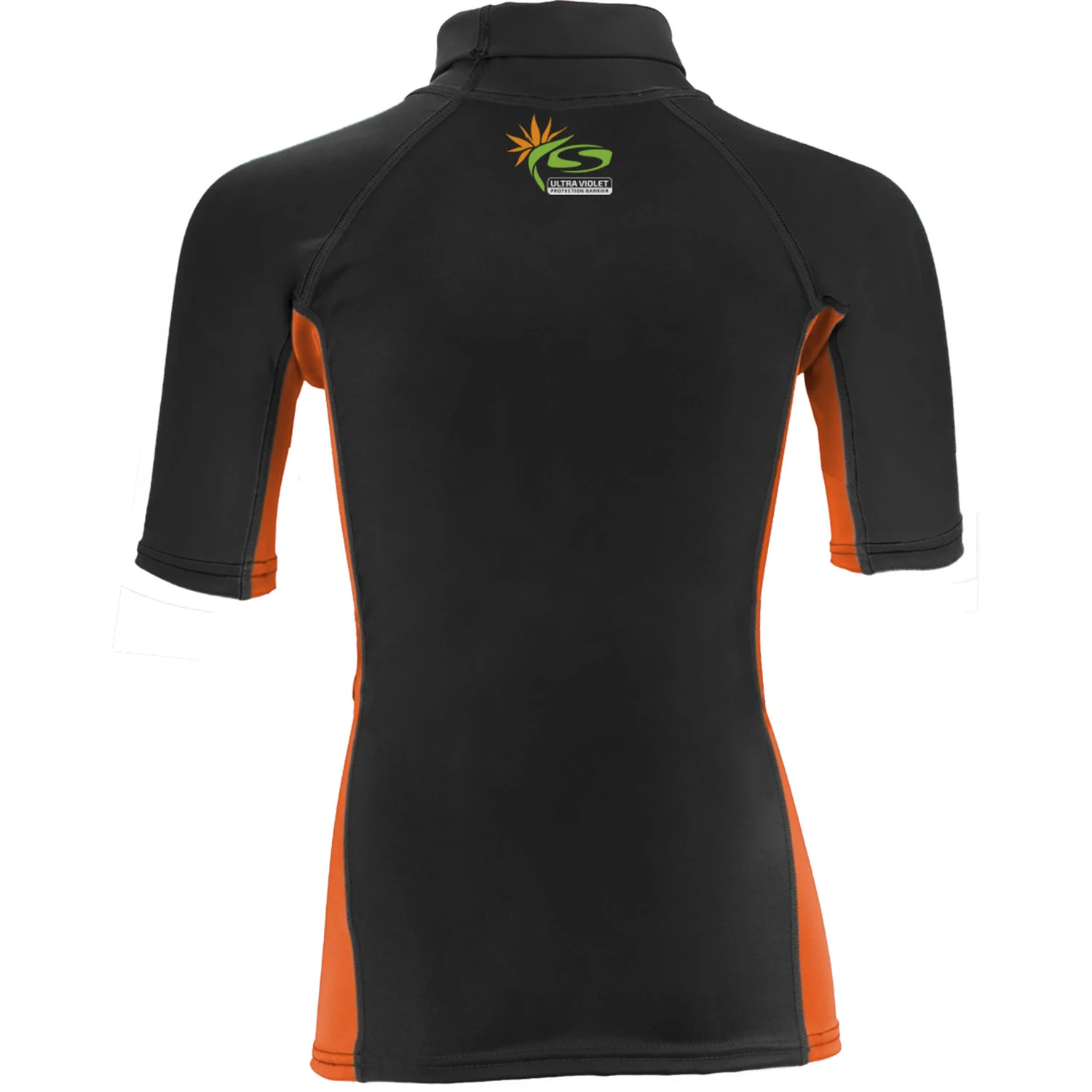 Sola Junior Short Sleeve Rashvest - Black/Orange 2 Sola Junior Short Sleeve Rashvest - Black/Orange - Image 2