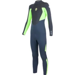 Alder Junior Stealth 5/4/3mm BZ Fullsuit Wetsuit - Graphite / Lime