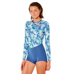 Rip Curl Womens G-Bomb 1mm LS Boyleg Spring Wetsuit - Teal -Outlet Wetsuit Zone Store 2022 Rip Curl G Bomb Long Sleeve Boyleg Spring Suit WSPYCW 1