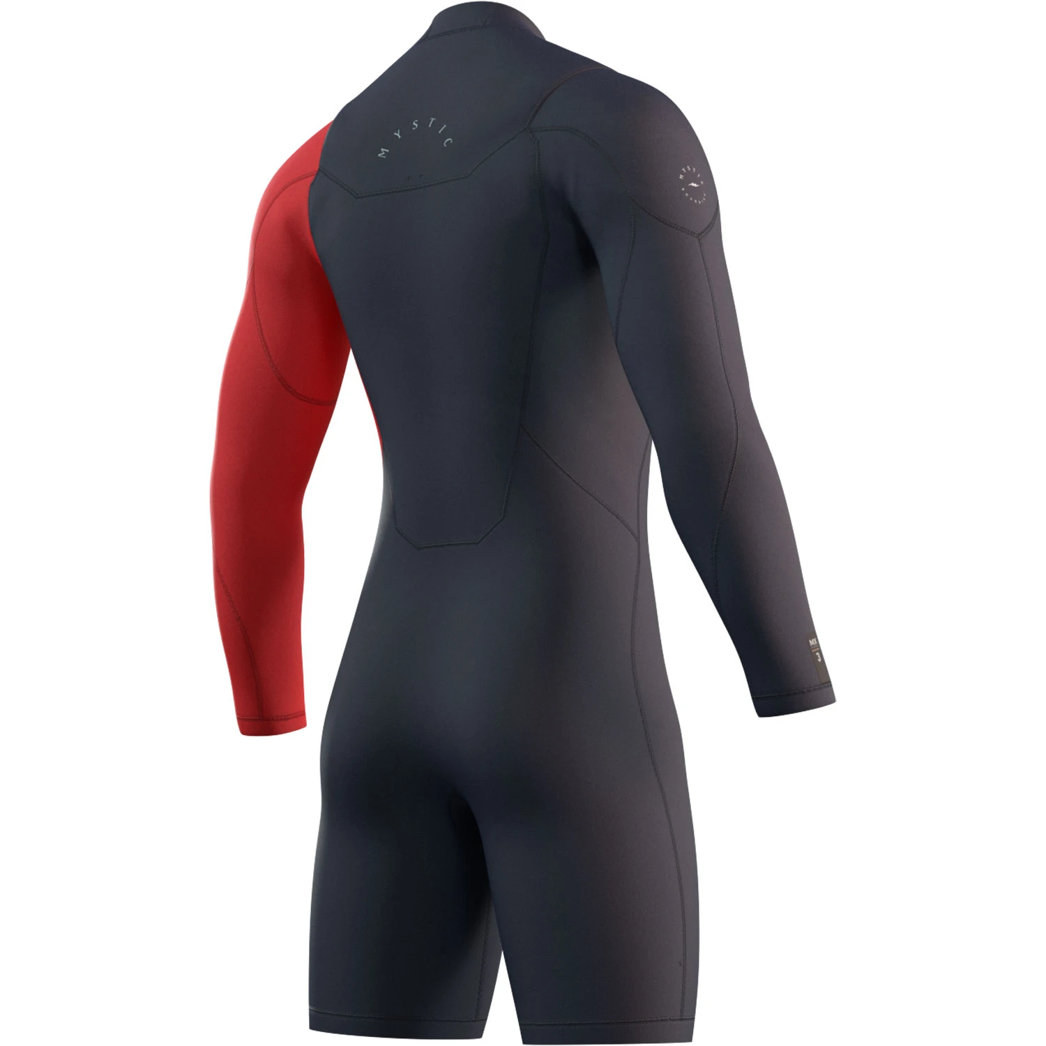 Mystic Marshall 3/2mm Long Arm Shorty Wetsuit - Navy/Red 2 Mystic Marshall 3/2mm Long Arm Shorty Wetsuit - Navy/Red - Image 2