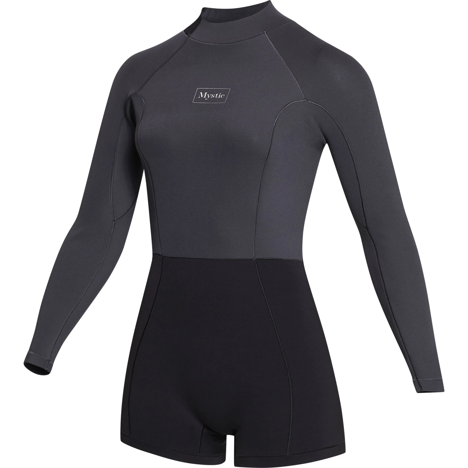 Mystic Womens Lunar 2/2mm Back-Zip Longarm Shorty Wetsuit - Black 1 Mystic Womens Lunar 2/2mm Back-Zip Longarm Shorty Wetsuit - Black