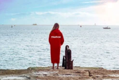 Northcore Beach Basha Pro 4 Season Changing Robe / Poncho - Red -Outlet Wetsuit Zone Store Northcore Beach Basha Pro Red 4