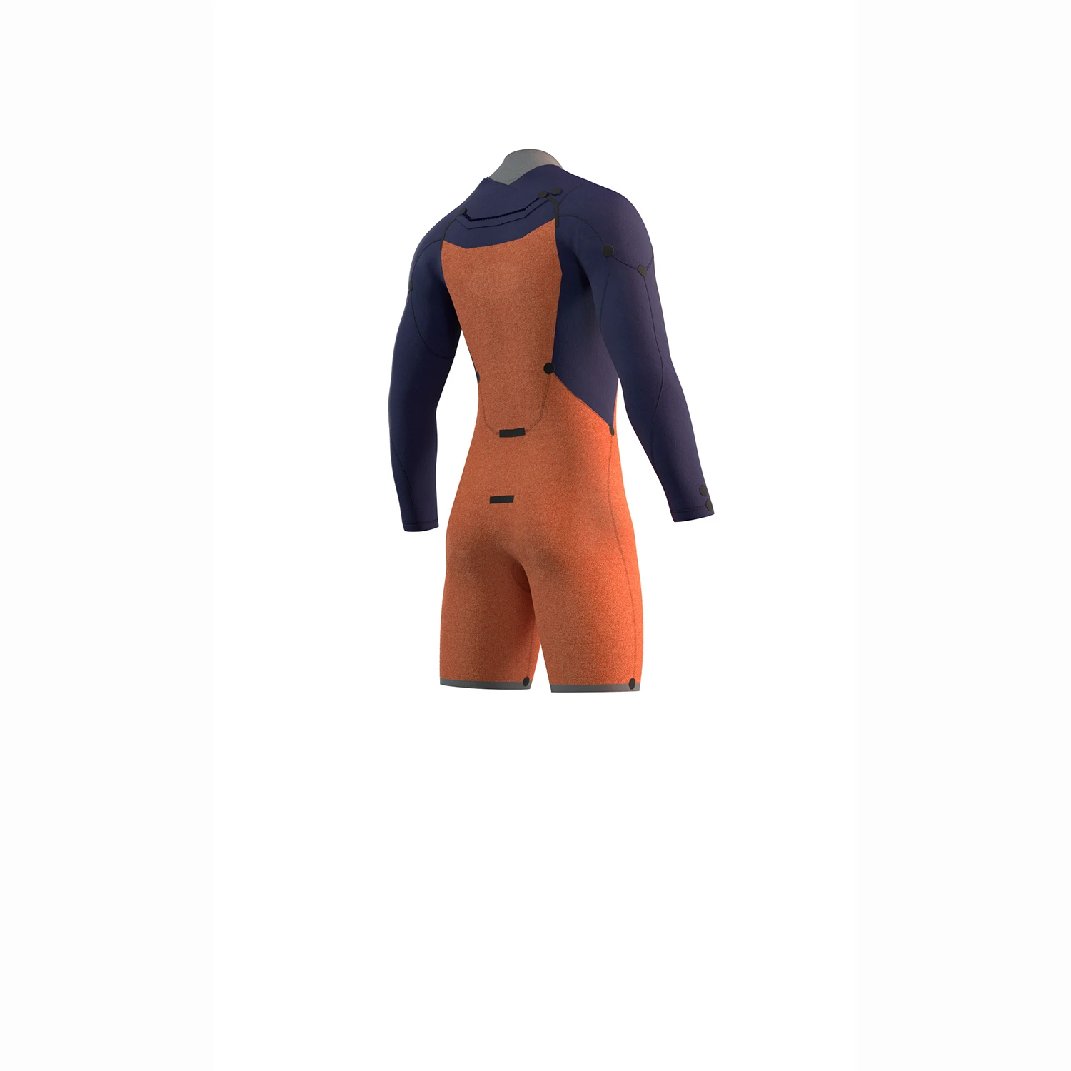 Mystic Marshall 3/2 GBS Front-Zip Longarm Shorty Wetsuit - Blue / Mustard 4 Mystic Marshall 3/2 GBS Front-Zip Longarm Shorty Wetsuit - Blue / Mustard - Image 4