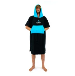 Surflogic Poncho / Changing Robe - Black/Cyan