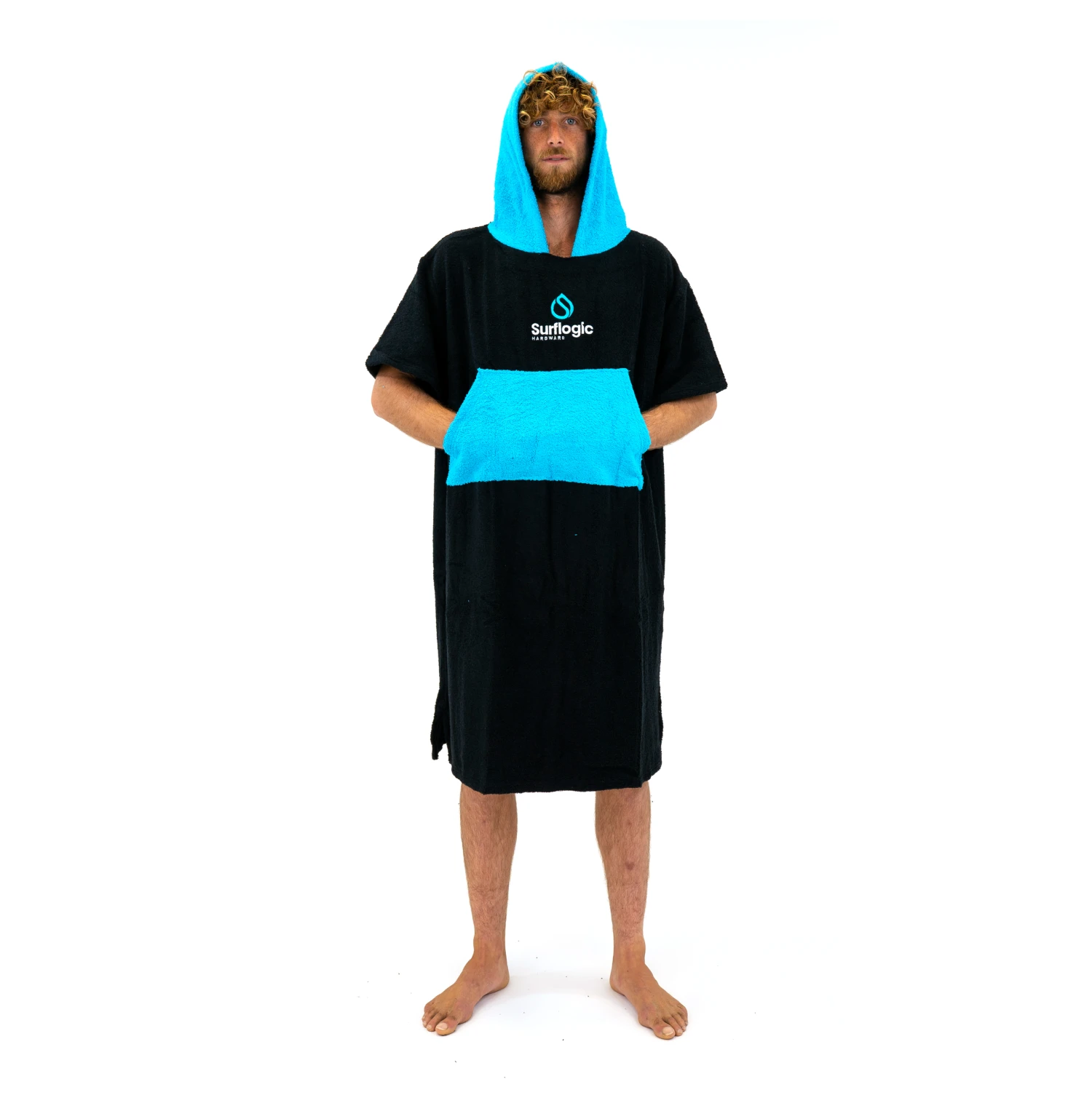 Surflogic Poncho / Changing Robe - Black/Cyan 1 Surflogic Poncho / Changing Robe - Black/Cyan