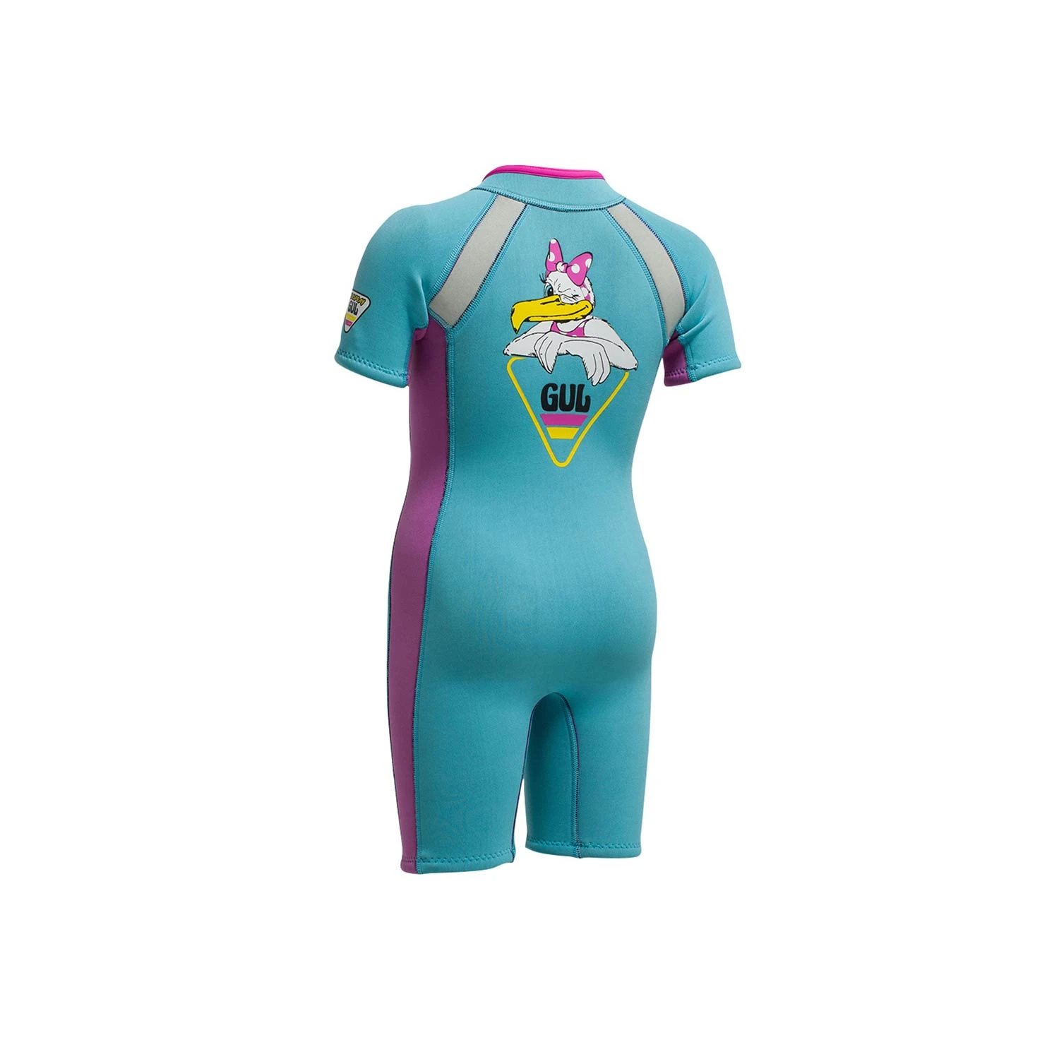 Gul Junior Seaspray 3/2mm FZ T2 Shorty Wetsuit - Turquoise/Pink - Image 2