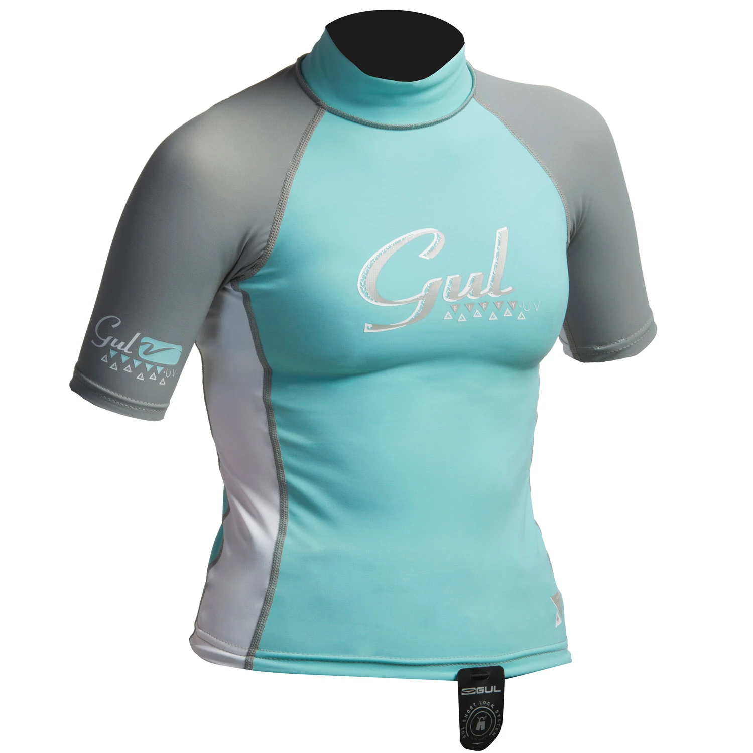 Gul Surf Junior Girls Short Sleeve Rashguard - Glacier/White