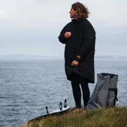 Typhoon Pembrey Insulated Jacket / Poncho / Robe - Black -Outlet Wetsuit Zone Store typhoon pembrey insulated jacket black graphite